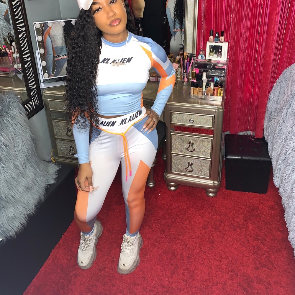 2 piece colorblock leggings set